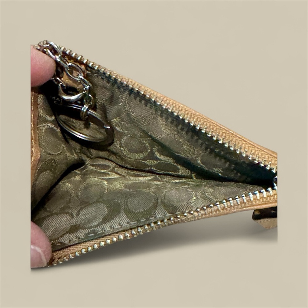 Coach Tan Leather Keychain Wallet - Picture 3 of 3